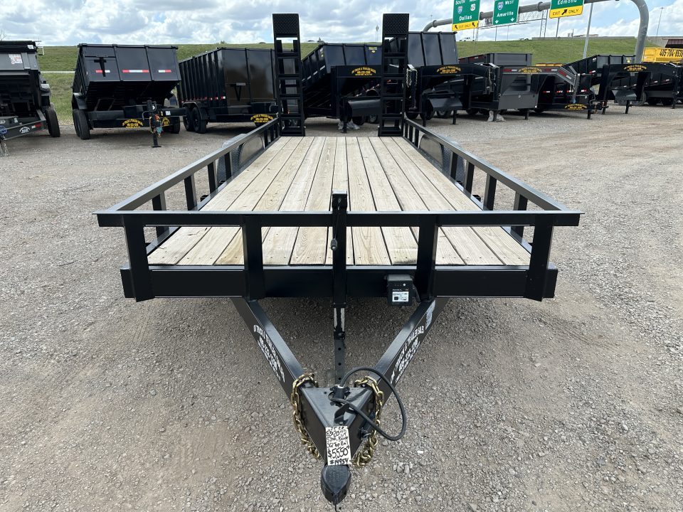 New 2025 Road Boss 83" x 20' Heavy Duty, Square Tube Top & Stand Up Ramp Equipment Trailer