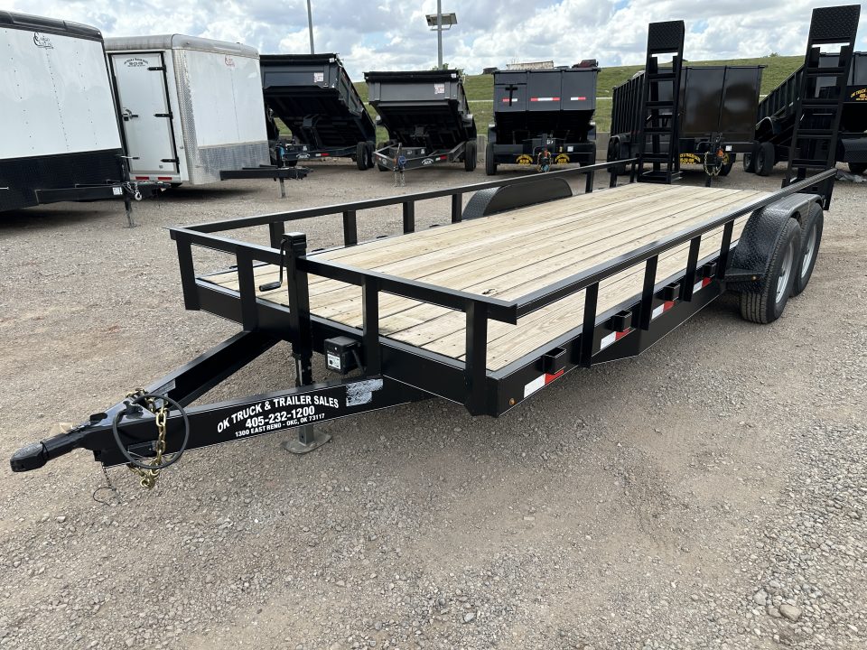 New 2025 Road Boss 83" x 20' Heavy Duty, Square Tube Top & Stand Up Ramp Equipment Trailer