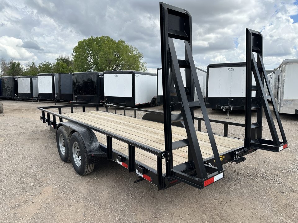 New 2025 Road Boss 83" x 20' Heavy Duty, Square Tube Top & Stand Up Ramp Equipment Trailer