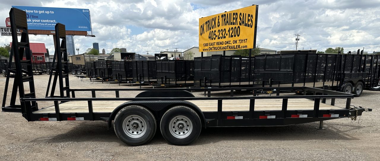 New 2025 Road Boss 83" x 20' Heavy Duty, Square Tube Top & Stand Up Ramp Equipment Trailer