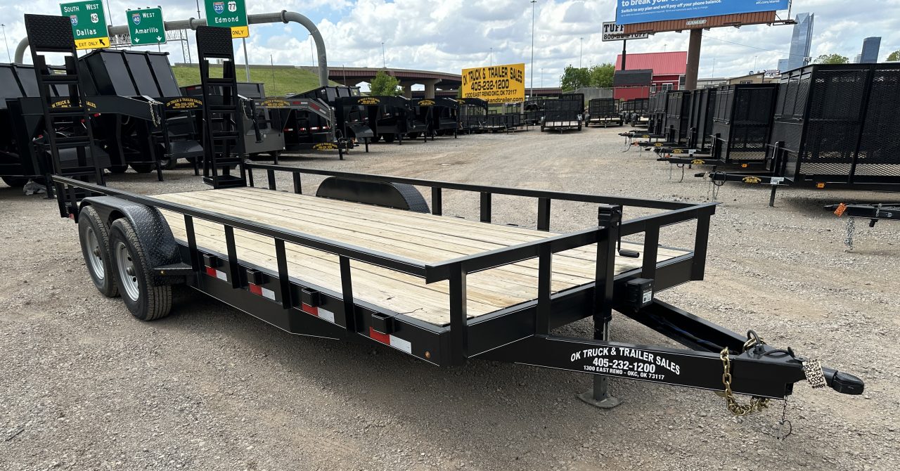 New 2025 Road Boss 83" x 20' Heavy Duty, Square Tube Top & Stand Up Ramp Equipment Trailer
