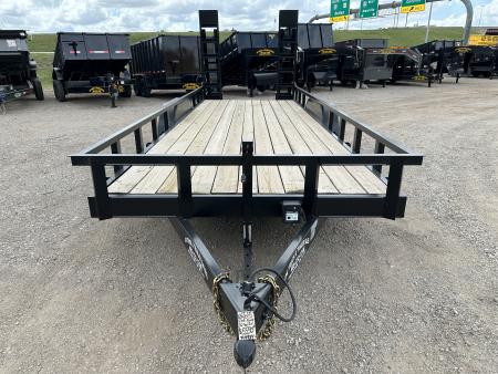 New 2025 Road Boss 83" x 20' Heavy Duty, Square Tube Top & Stand Up Ramp Equipment Trailer