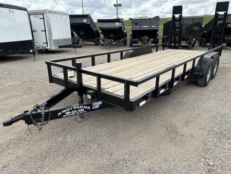 New 2025 Road Boss 83" x 20' Heavy Duty, Square Tube Top & Stand Up Ramp Equipment Trailer