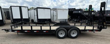 New 2025 Road Boss 83" x 20' Heavy Duty, Square Tube Top & Stand Up Ramp Equipment Trailer