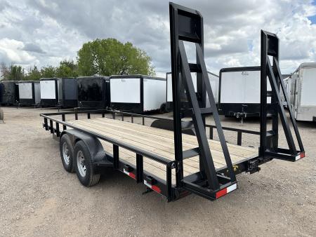 New 2025 Road Boss 83" x 20' Heavy Duty, Square Tube Top & Stand Up Ramp Equipment Trailer
