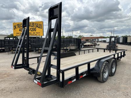 New 2025 Road Boss 83  x 20' Heavy Duty, Square Tube Top & Stand Up Ramp Equipment Trailer