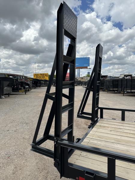 New 2025 Road Boss 83" x 20' Heavy Duty, Square Tube Top & Stand Up Ramp Equipment Trailer