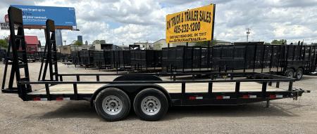 New 2025 Road Boss 83" x 20' Heavy Duty, Square Tube Top & Stand Up Ramp Equipment Trailer