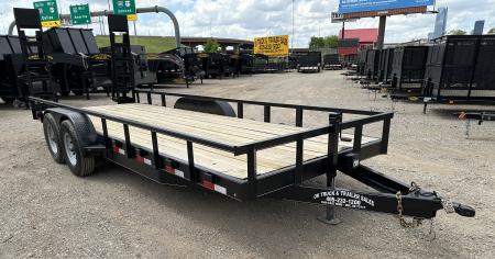 New 2025 Road Boss 83" x 20' Heavy Duty, Square Tube Top & Stand Up Ramp Equipment Trailer
