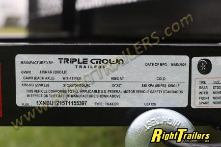 New 2026 6X12 Triple Crown Utility Trailer