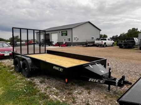 New 2026 Rice Trailers TST 82 X14' TANDEM AXLE SOLID SIDE 5' GATE Utility Trailer