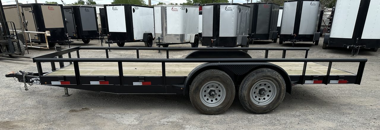 New 2026 Road Boss 83" x 18' Medium Duty, Pipe Top & Slide in Ramp Equipment Trailer