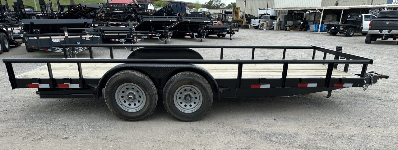 New 2026 Road Boss 83" x 18' Medium Duty, Pipe Top & Slide in Ramp Equipment Trailer