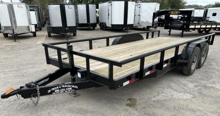 New 2026 Road Boss 83" x 18' Medium Duty, Pipe Top & Slide in Ramp Equipment Trailer