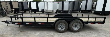 New 2026 Road Boss 83" x 18' Medium Duty, Pipe Top & Slide in Ramp Equipment Trailer