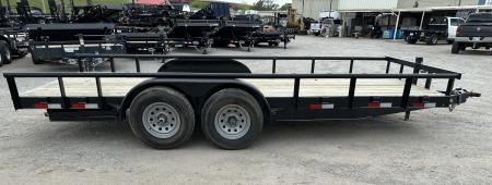 New 2026 Road Boss 83" x 18' Medium Duty, Pipe Top & Slide in Ramp Equipment Trailer