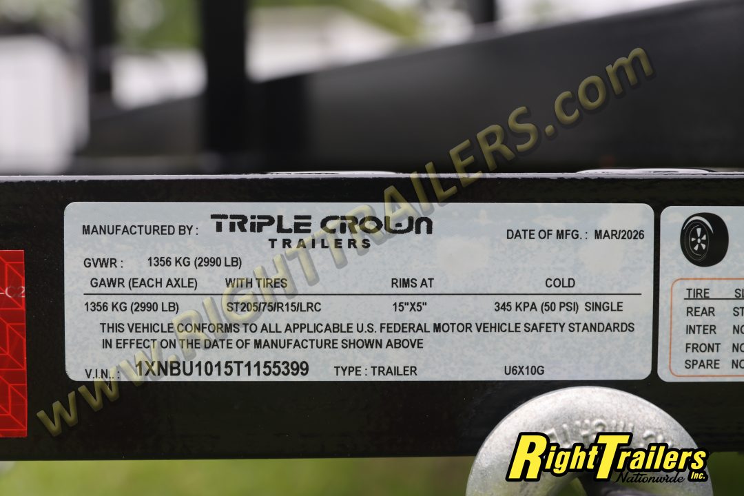 New 2026 6X10 Triple Crown Utility Trailer