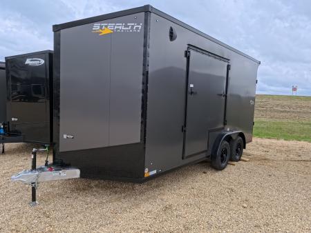New 2026 Stealth Trailers 7.5 x 16 x 7.6 Cobra Flat Top V-Nose with Sidewinder Escape Door - 7K GVWR Enclosed Trailer