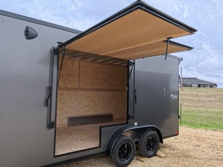 New 2026 Stealth Trailers 7.5 x 16 x 7.6 Cobra Flat Top V-Nose with Sidewinder Escape Door - 7K GVWR Enclosed Trailer