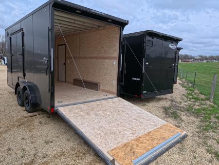 New 2026 Stealth Trailers 7.5 x 16 x 7.6 Cobra Flat Top V-Nose with Sidewinder Escape Door - 7K GVWR Enclosed Trailer