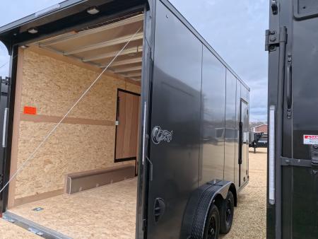 New 2026 Stealth Trailers 7.5 x 16 x 7.6 Cobra Flat Top V-Nose with Sidewinder Escape Door - 7K GVWR Enclosed Trailer