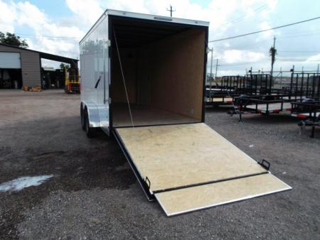 New 2026 Covered Wagon Trailers 7x16 Cargo Trailer / Enclosed Trailer / 7ft Interior / Extra Wide Ramp / 48" RV Door / .080 White Poly Core Semi-Screwless Exterior