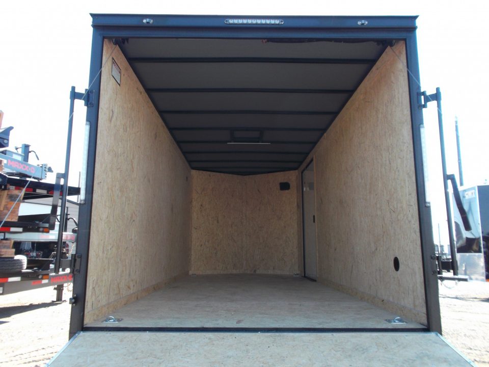 New 2026 Covered Wagon Trailers 7x16 Cargo Trailer / Enclosed Trailer / 6'6" Interior / Extra Wide Ramp / 48" RV Door / Black & Silver Slant Package / Black Out Package