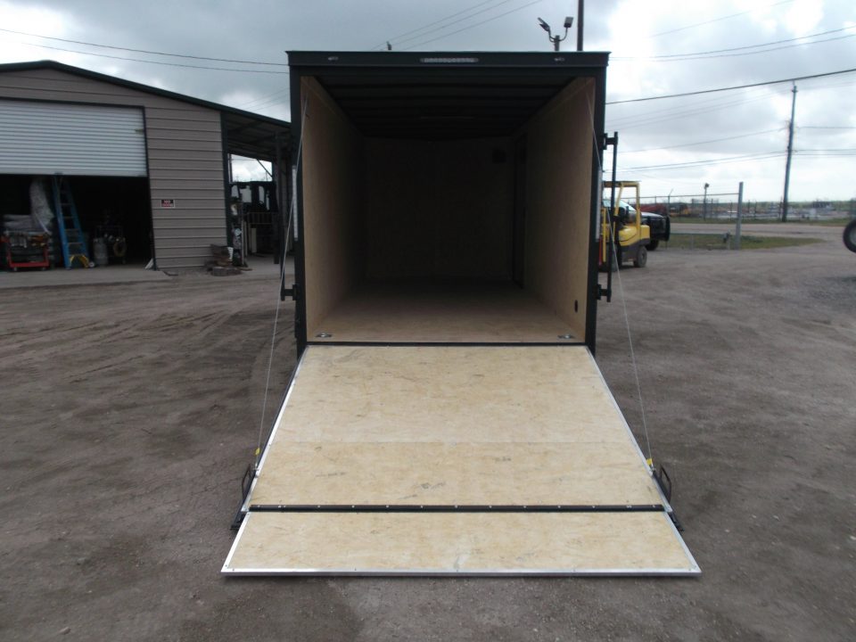 New 2026 Covered Wagon Trailers 7x16 Cargo Trailer / Enclosed Trailer / 6'6" Interior / Extra Wide Ramp / 48" RV Door / Black & Silver Slant Package / Black Out Package