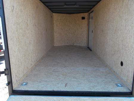 New 2026 Covered Wagon Trailers 7x16 Cargo Trailer / Enclosed Trailer / 6'6" Interior / Extra Wide Ramp / 48" RV Door / Black & Silver Slant Package / Black Out Package