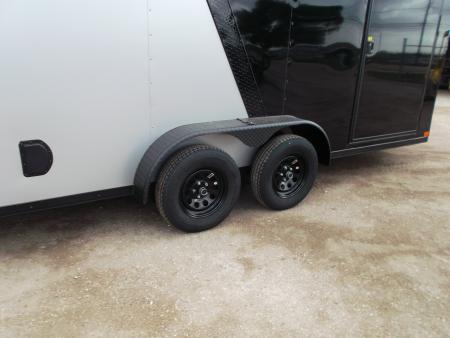 New 2026 Covered Wagon Trailers 7x16 Cargo Trailer / Enclosed Trailer / 6'6" Interior / Extra Wide Ramp / 48" RV Door / Black & Silver Slant Package / Black Out Package
