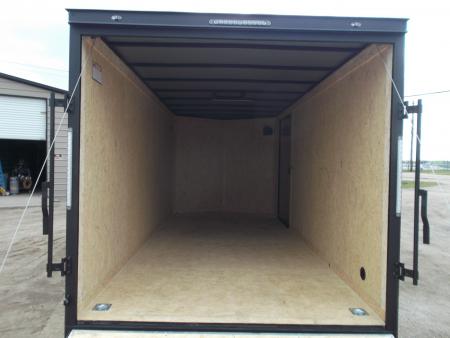 New 2026 Covered Wagon Trailers 7x16 Cargo Trailer / Enclosed Trailer / 6'6" Interior / Extra Wide Ramp / 48" RV Door / Black & Silver Slant Package / Black Out Package
