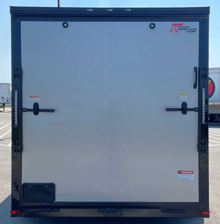 New 7'x14' Tandem Axle Cargo Trailer: Silver w/ Black Trim, 7, 000 GVWR, Ramp Door