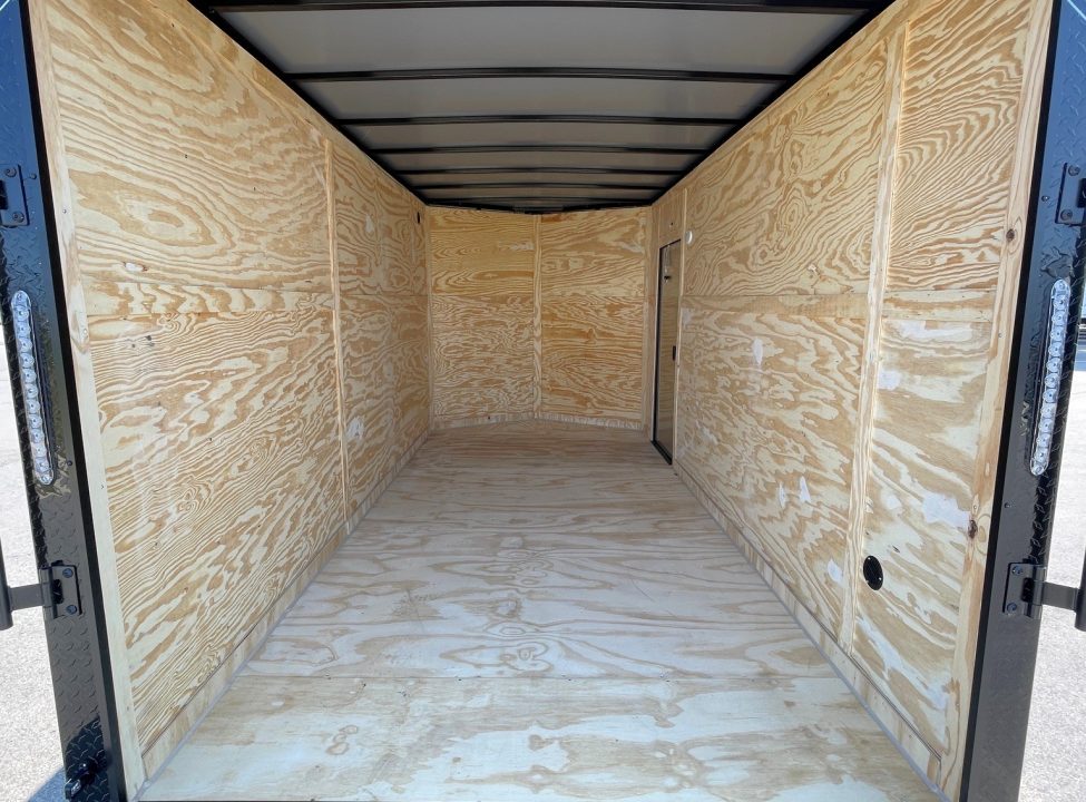 New 7'x14' Tandem Axle Cargo Trailer: Silver w/ Black Trim, 7, 000 GVWR, Ramp Door