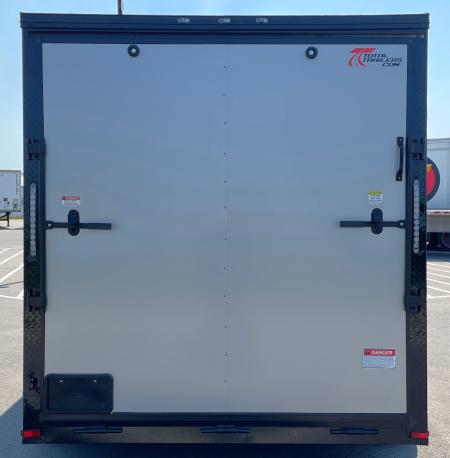 New 7'x14' Tandem Axle Cargo Trailer: Silver w/ Black Trim, 7, 000 GVWR, Ramp Door