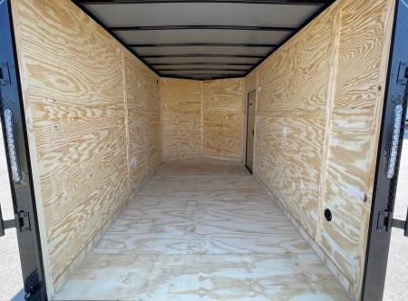 New 7'x14' Tandem Axle Cargo Trailer: Silver w/ Black Trim, 7, 000 GVWR, Ramp Door