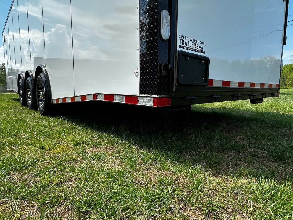 New 2026 Rock Solid Cargo 8.5x32 Race Trailer-7'6" Interior-Finished Interior-7000lbs Triple Torsions-24ft Awning- HD Ramp