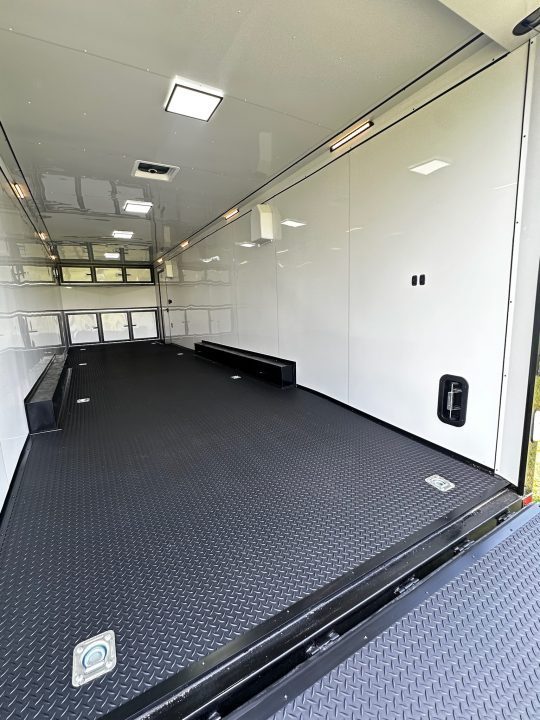 New 2026 Rock Solid Cargo 8.5x32 Race Trailer-7'6" Interior-Finished Interior-7000lbs Triple Torsions-24ft Awning- HD Ramp