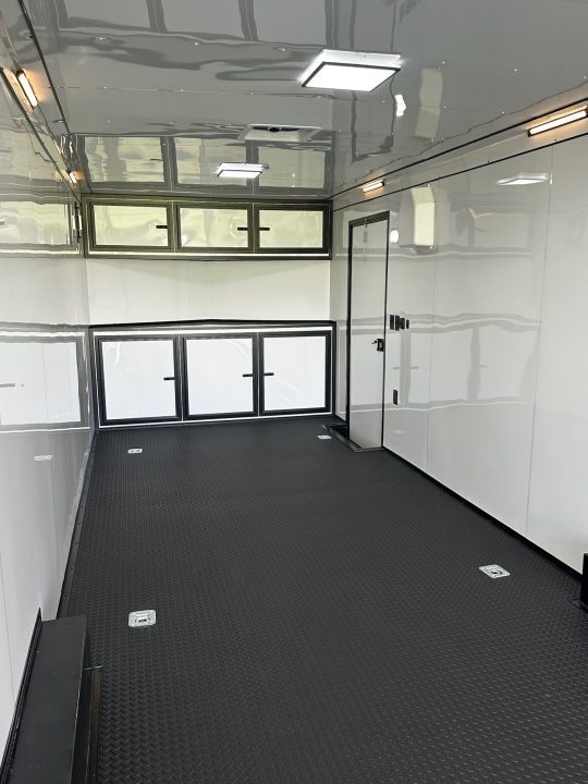 New 2026 Rock Solid Cargo 8.5x32 Race Trailer-7'6" Interior-Finished Interior-7000lbs Triple Torsions-24ft Awning- HD Ramp