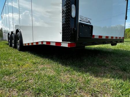 New 2026 Rock Solid Cargo 8.5x32 Race Trailer-7'6" Interior-Finished Interior-7000lbs Triple Torsions-24ft Awning- HD Ramp