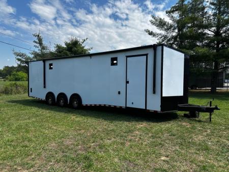 New 2026 Rock Solid Cargo 8.5x32 Race Trailer-7'6" Interior-Finished Interior-7000lbs Triple Torsions-24ft Awning- HD Ramp
