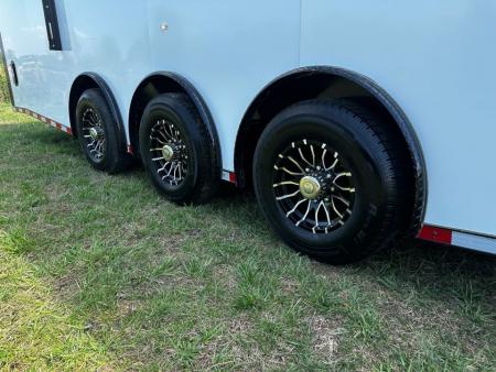 New 2026 Rock Solid Cargo 8.5x32 Race Trailer-7'6" Interior-Finished Interior-7000lbs Triple Torsions-24ft Awning- HD Ramp