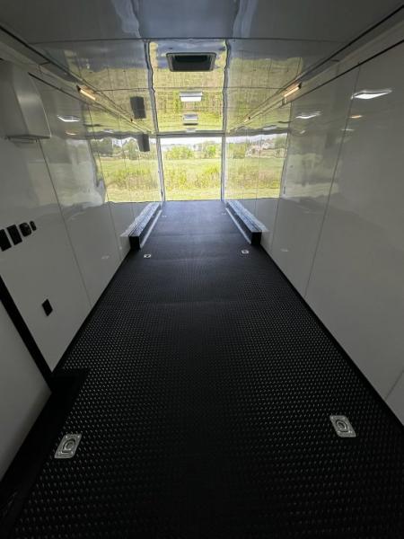 New 2026 Rock Solid Cargo 8.5x32 Race Trailer-7'6" Interior-Finished Interior-7000lbs Triple Torsions-24ft Awning- HD Ramp