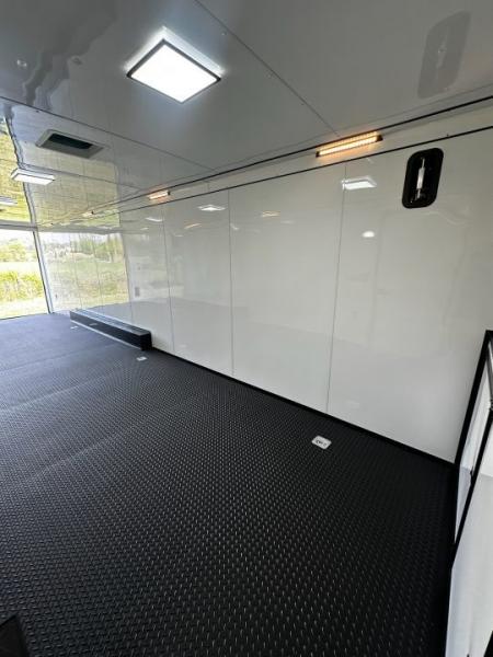 New 2026 Rock Solid Cargo 8.5x32 Race Trailer-7'6" Interior-Finished Interior-7000lbs Triple Torsions-24ft Awning- HD Ramp