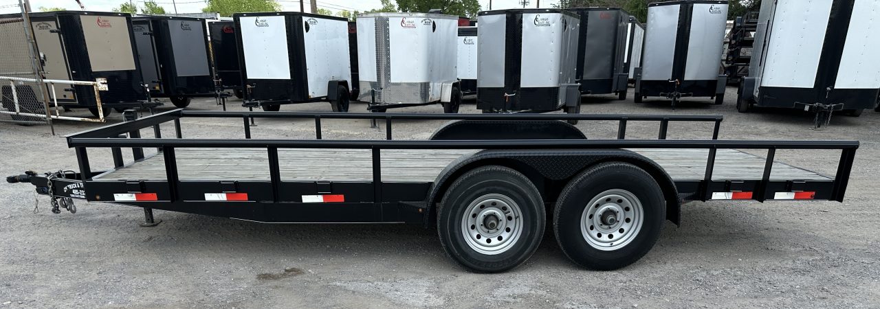 New 2025 Road Boss 83" x 18' Medium Duty, Pipe Top & Slide in Ramp Equipment Trailer