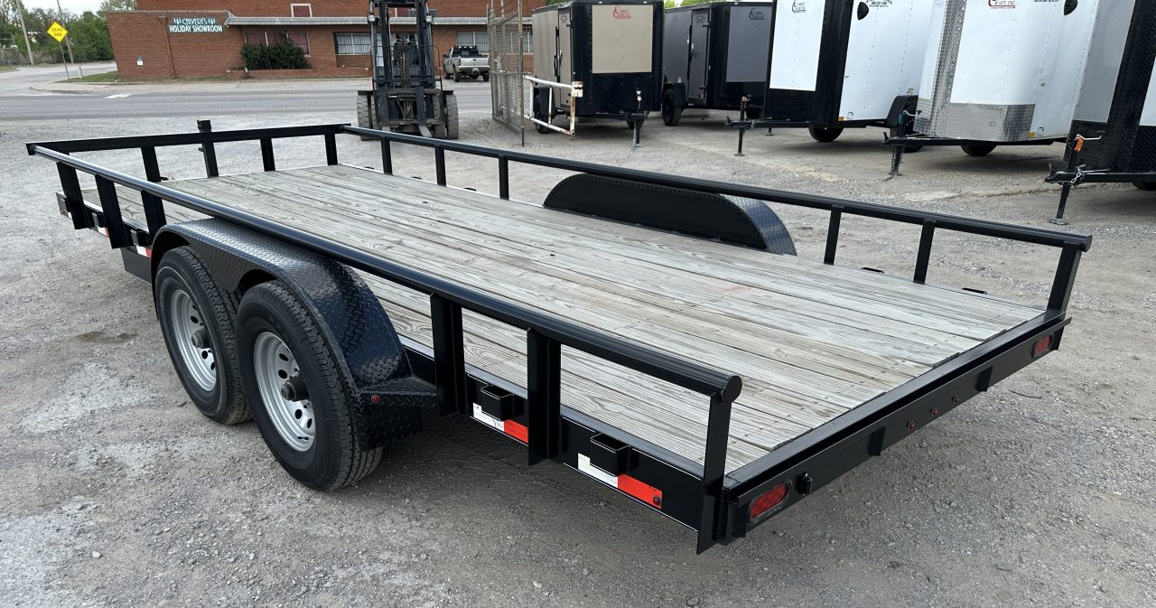 New 2025 Road Boss 83" x 18' Medium Duty, Pipe Top & Slide in Ramp Equipment Trailer