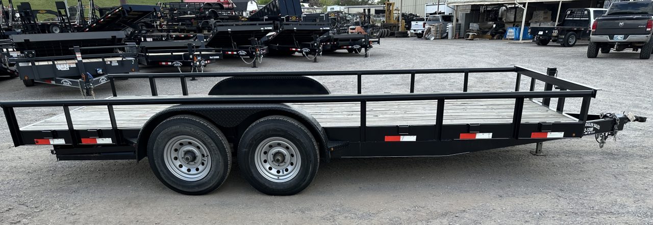 New 2025 Road Boss 83" x 18' Medium Duty, Pipe Top & Slide in Ramp Equipment Trailer