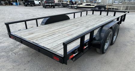 New 2025 Road Boss 83" x 18' Medium Duty, Pipe Top & Slide in Ramp Equipment Trailer