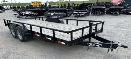 New 2025 Road Boss 83" x 18' Medium Duty, Pipe Top & Slide in Ramp Equipment Trailer