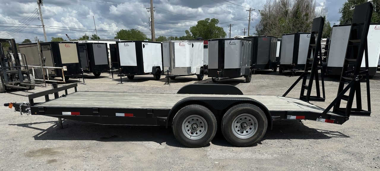 New 2026 Road Boss 83" x 18' Medium Duty Car Hauler w/ Stand Up Ramps Equipment Trailer