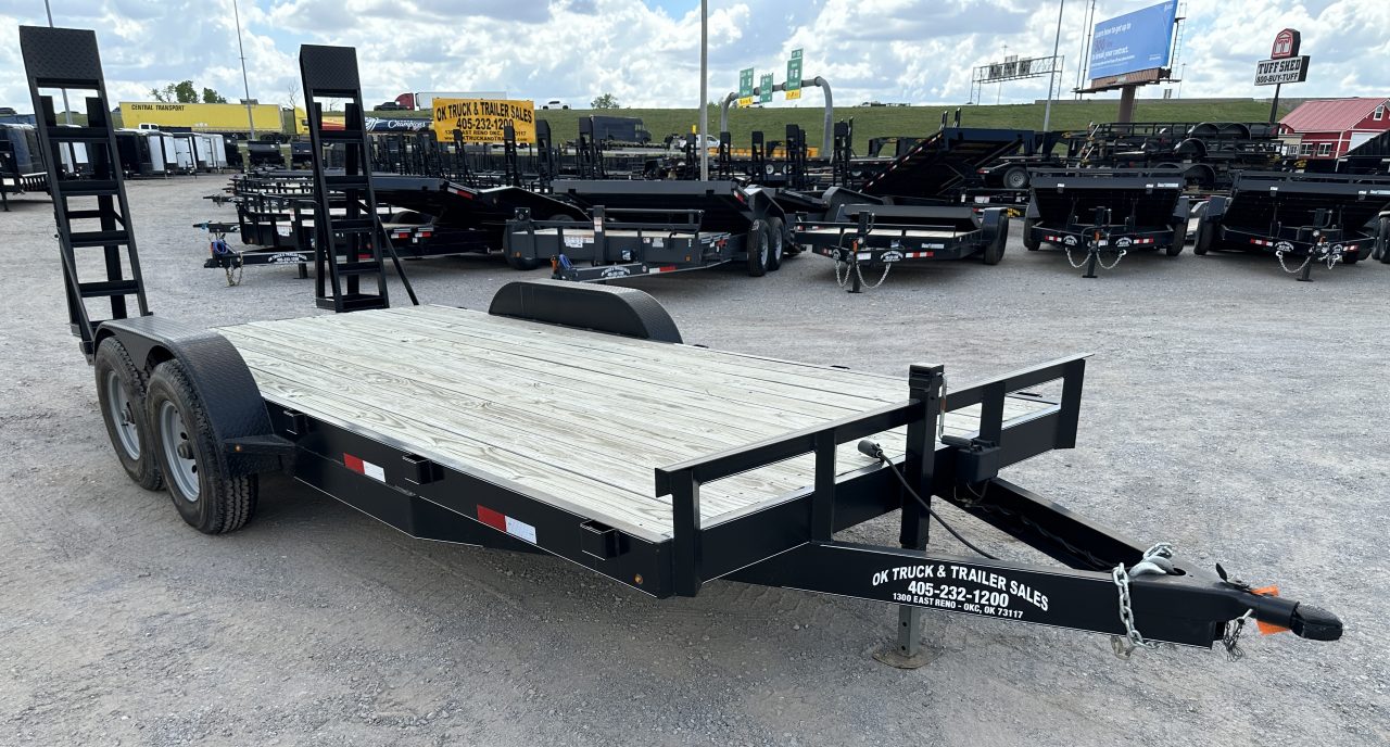 New 2026 Road Boss 83" x 18' Medium Duty Car Hauler w/ Stand Up Ramps Equipment Trailer